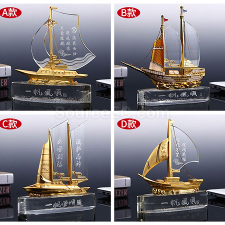 Customization Sailboat Crystal Trophy Promotional Products
