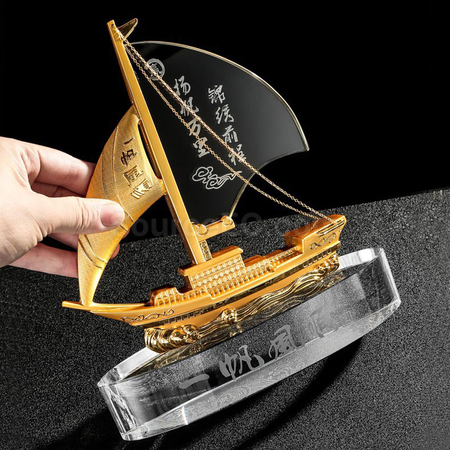Customization Sailboat Crystal Trophy Promotional Products