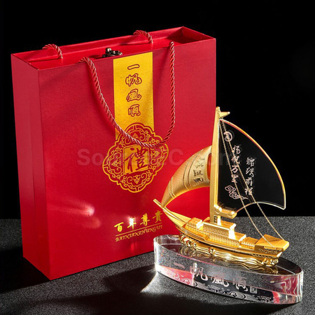 Customization Sailboat Crystal Trophy Promotional Products