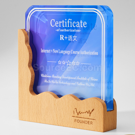 Customization Wooden Crystal Trophy Promotional Products