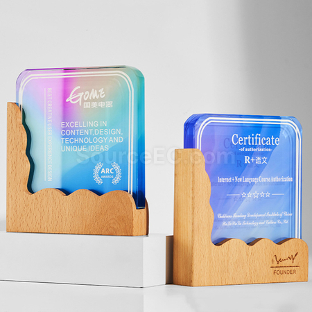 Customization Wooden Crystal Trophy Promotional Products