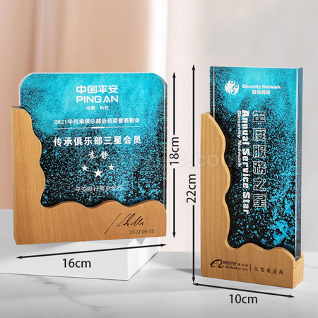 Customization Wooden Crystal Trophy Promotional Products