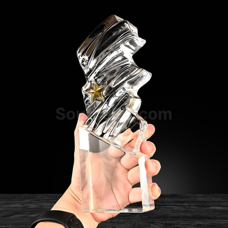 Customization Water Wave Crystal Trophy Promotional Products