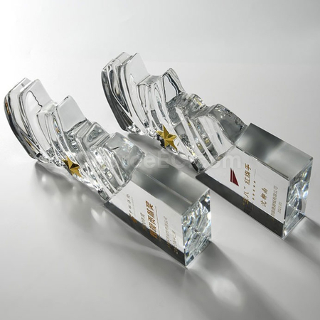 Customization Water Wave Crystal Trophy Promotional Products