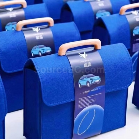 Customization Felt Tote Bag with Wooden Handle Promotional Products