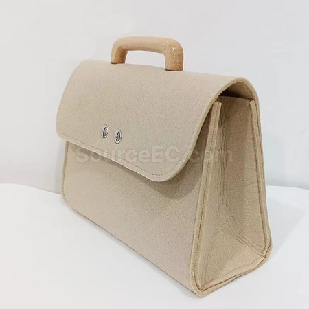 Customization Felt Tote Bag with Wooden Handle Promotional Products