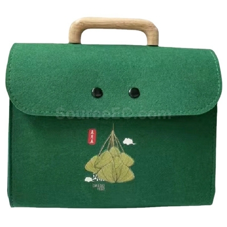 Customization Felt Tote Bag with Wooden Handle Promotional Products
