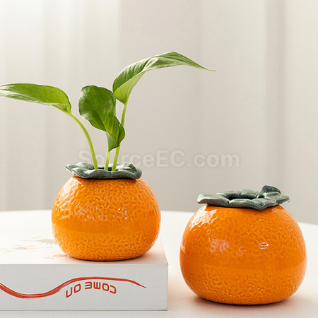 Customization Orange Ceramic Flower Pot Promotional Products