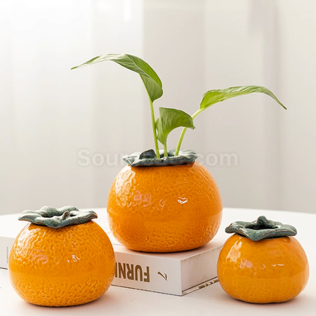Customization Orange Ceramic Flower Pot Promotional Products