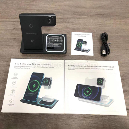 Customization 3-In-1 Wireless Folding Charging Stand Promotional Products