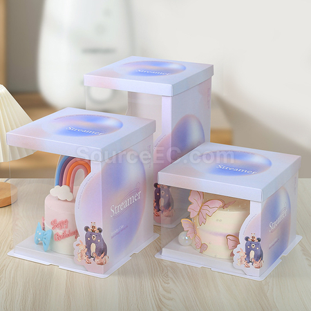 Customization Fully transparent cake packaging box Promotional Products