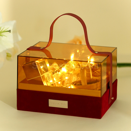 Customization Transparent Acrylic Portable Gift Box Promotional Products