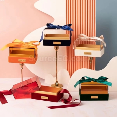 Customization Tie-Bow Acrylic Portable Gift Box Promotional Products