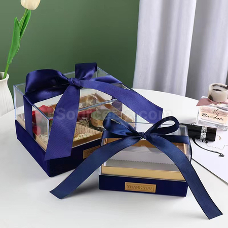 Customization Tie-Bow Acrylic Portable Gift Box Promotional Products