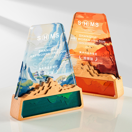 Customization Wooden Crystal Trophy Promotional Products