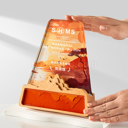Customization Wooden Crystal Trophy Promotional Products