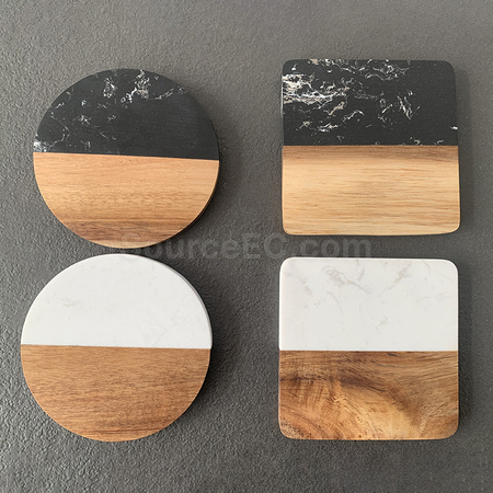 Customization Marble and Wood Coaster Promotional Products