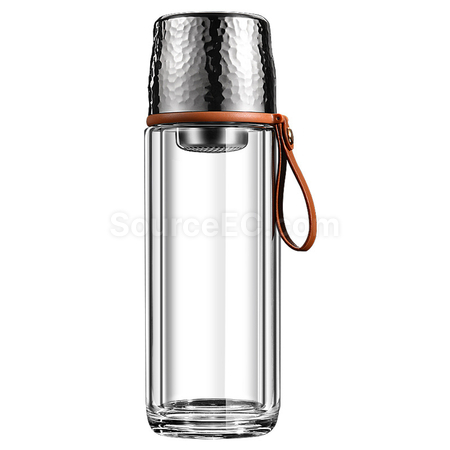 Customization 350ML Portable Glass Bottle with Infuser Promotional Products