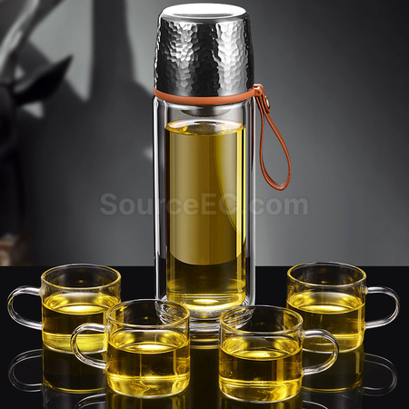 Customization 350ML Portable Glass Bottle with Infuser Promotional Products