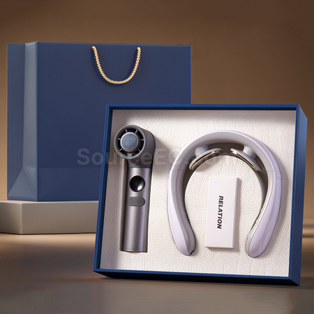Customization Cooling Fan+Neck massager Gift Set Promotional Products