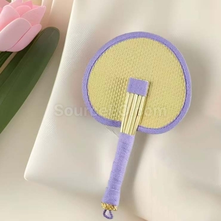 Customization Eco-friendly Woven Bulrush Fan Promotional Products