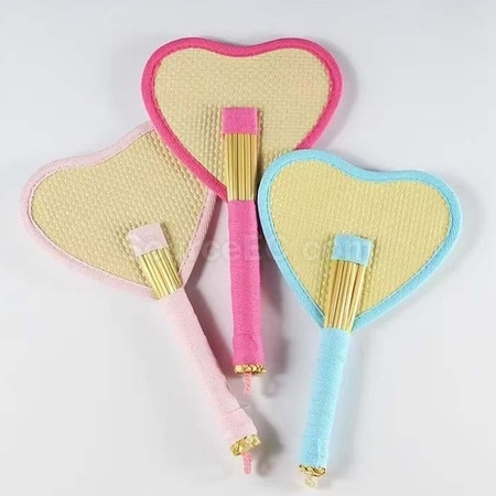 Customization Eco-friendly Woven Bulrush Fan Promotional Products
