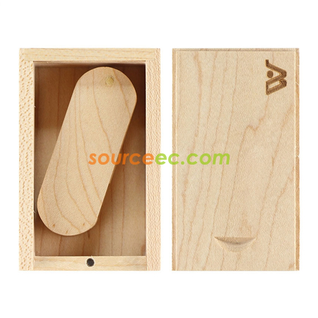 Customization Environmental Friendly USB Flash Disk Wooden  Box Promotional Products