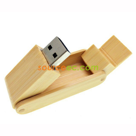 Customization Environmental Friendly Wooden Folding USB Flash Disk   Promotional Products
