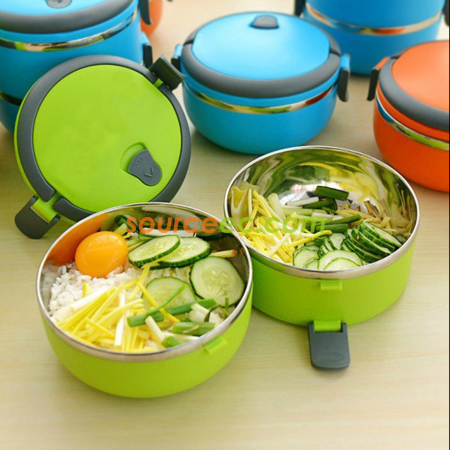 Customization Two-layer Stainless Steel Insulation  Lunch Box Promotional Products