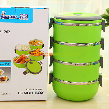 Customization Two-layer Stainless Steel Insulation  Lunch Box Promotional Products