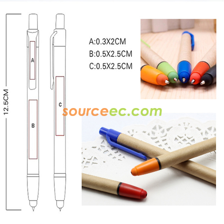 Customization Recycled Paper Stylus With Ballpoint Pen Promotional Products