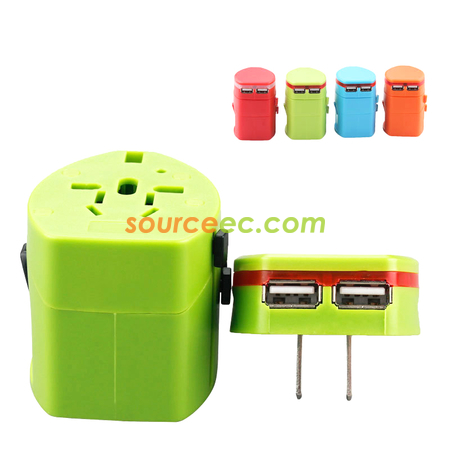 Customization  Universal Travel Adapter with USB Promotional Products