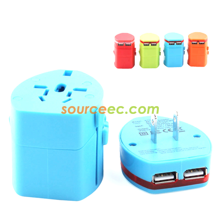 Customization  Universal Travel Adapter with USB Promotional Products