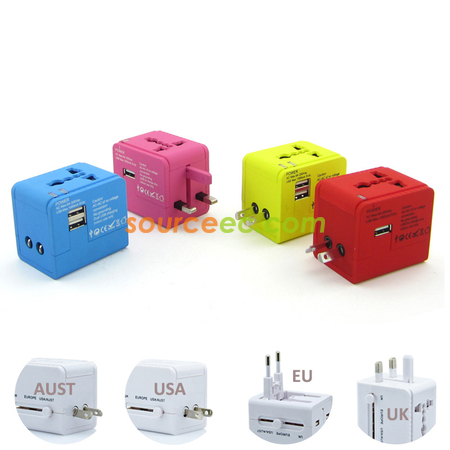 Customization  Universal Travel Adapter with USB Promotional Products