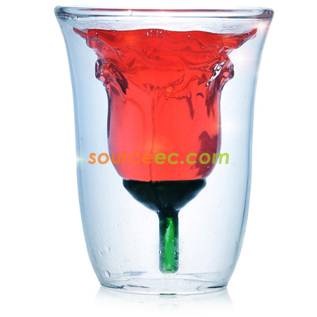 Customization 180ML Pyrex Rose Glass Cup Promotional Products