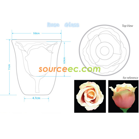 Customization 180ML Pyrex Rose Glass Cup Promotional Products