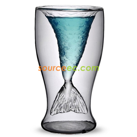Customization 180ML Pyrex Fishtail Glass Cup Promotional Products