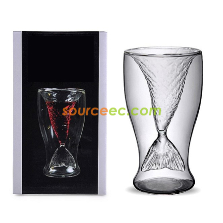 Customization 180ML Pyrex Fishtail Glass Cup Promotional Products