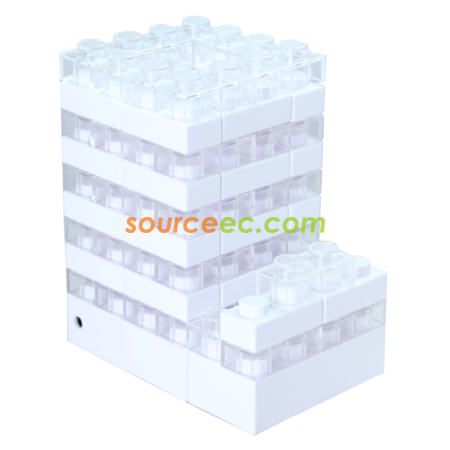 Customization Gattola 3-In-1 Small Brick Pen Holder, With Light Effect Promotional Products
