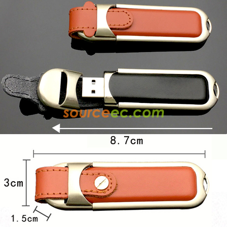 Customization PU Leather USB Flash Drive 8GB Promotional Products
