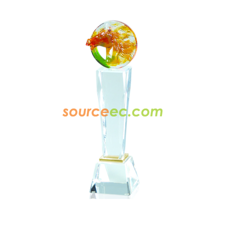 Customization Colored Glaze Crystal Trophies Promotional Products