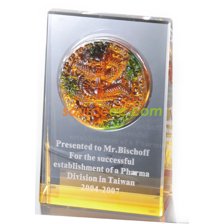 Customization Colored Glaze Crystal Block Promotional Products