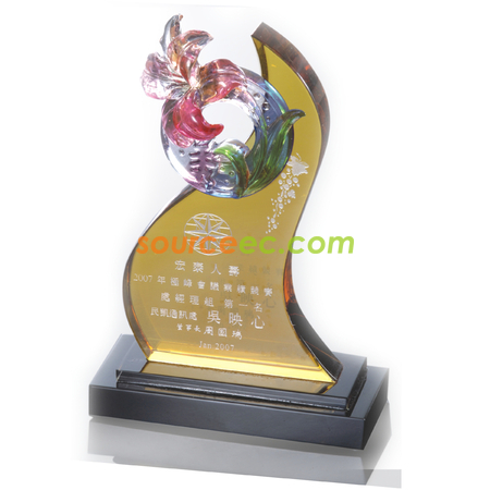 Customization Colored Glaze Crystal Trophies-Outshine Promotional Products