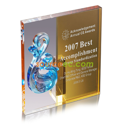 Customization Colored Glaze Crystal Block - Confidence Promotional Products
