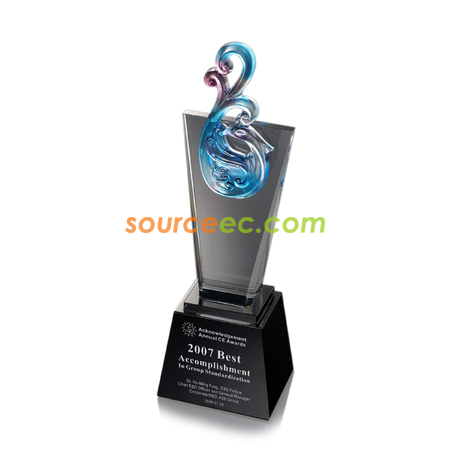 Customization Colored Glaze Crystal Trophies - Outlook Promotional Products