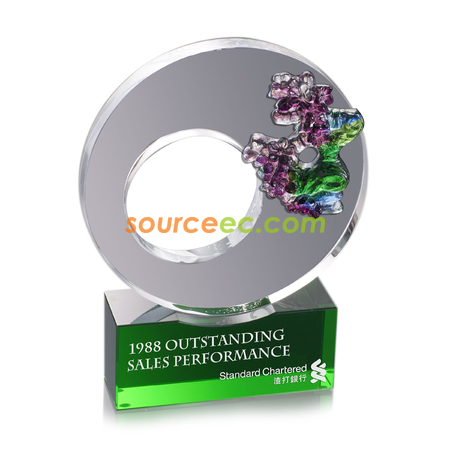 Customization Colored Glaze Crystal Trophies Promotional Products