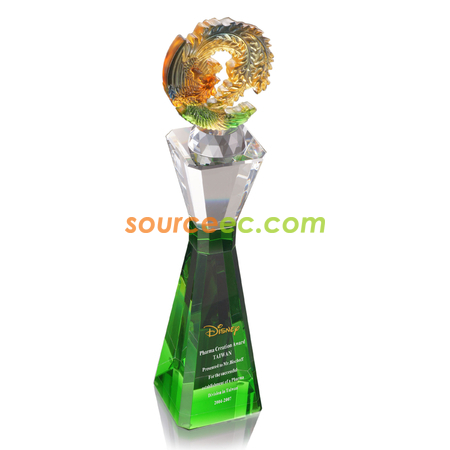 Customization Colored Glaze Crystal Trophies Promotional Products