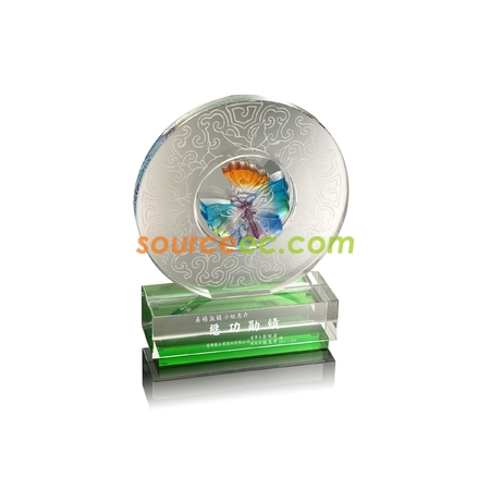 Customization Colored Glaze Crystal Trophies Promotional Products