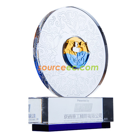 Customization Colored Glaze Crystal Trophies Promotional Products