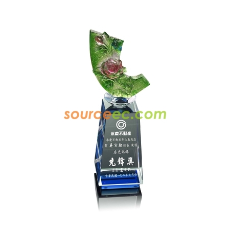 Customization Colored Glaze Crystal Trophies Promotional Products